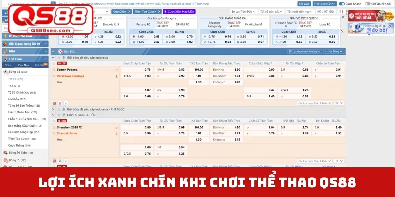 Lợi ích xanh chín khi chơi thể thao QS88